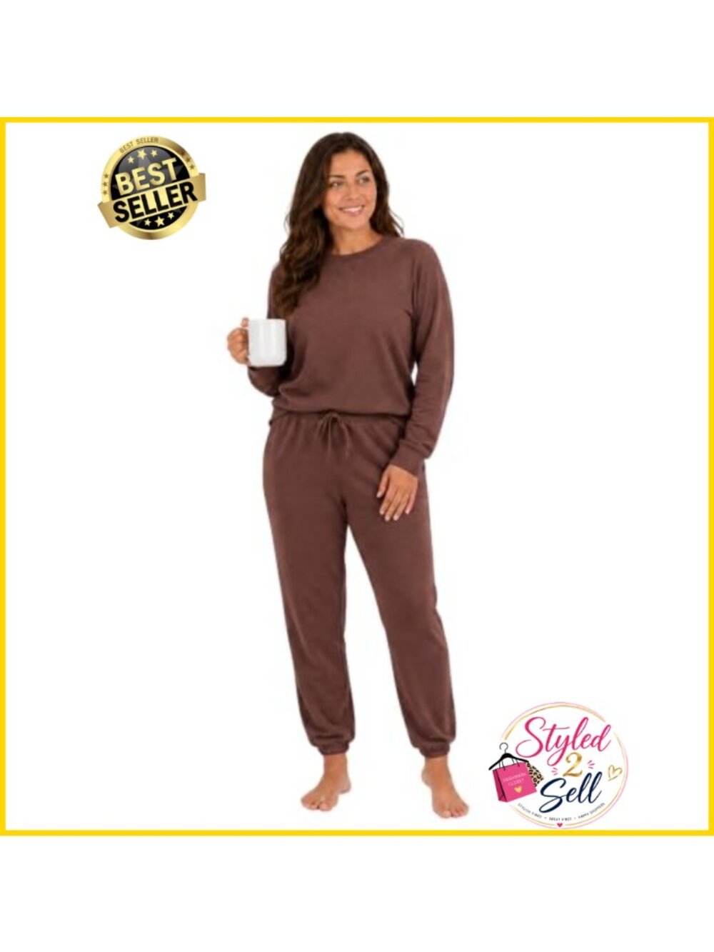 Women's 2 Piece Lounge Set French Terry Sweatsuit Jogger Set